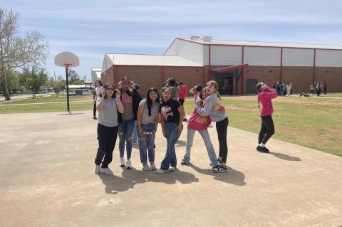 Courtesy photos Frederick Middle School students were able to take a break from classes to view the eclipse, April 8, 2024.