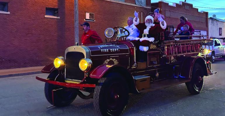 Santa took a break from his Christmas Eve preparations to make an appearance at the 2023 Christmas Parade in Frederick Dec. 19, 2023. Courtesy photos